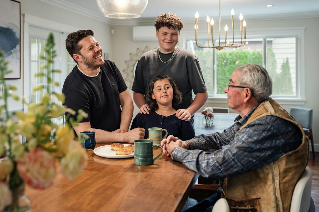 family discussing finances