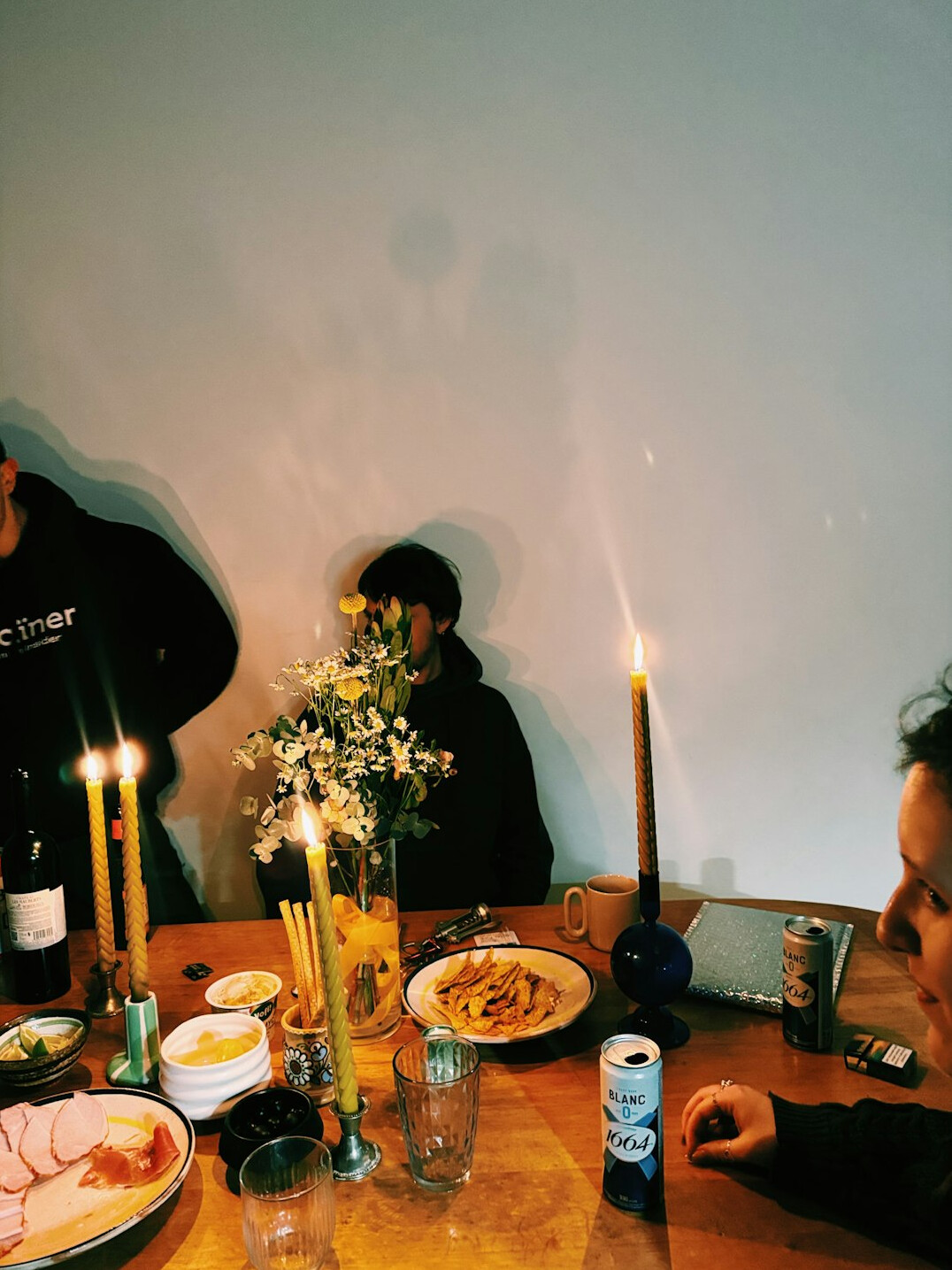 friends enjoying home dinner